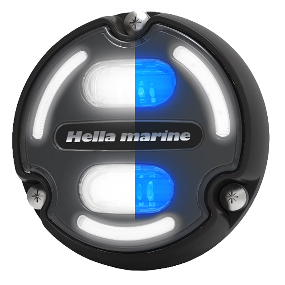 Hella Marine Apelo A2 Blue White Underwater Light - 3000 Lumens - Black Housing - Charcoal Lens w/Edge Light [016147-001] - shopbulluna.com