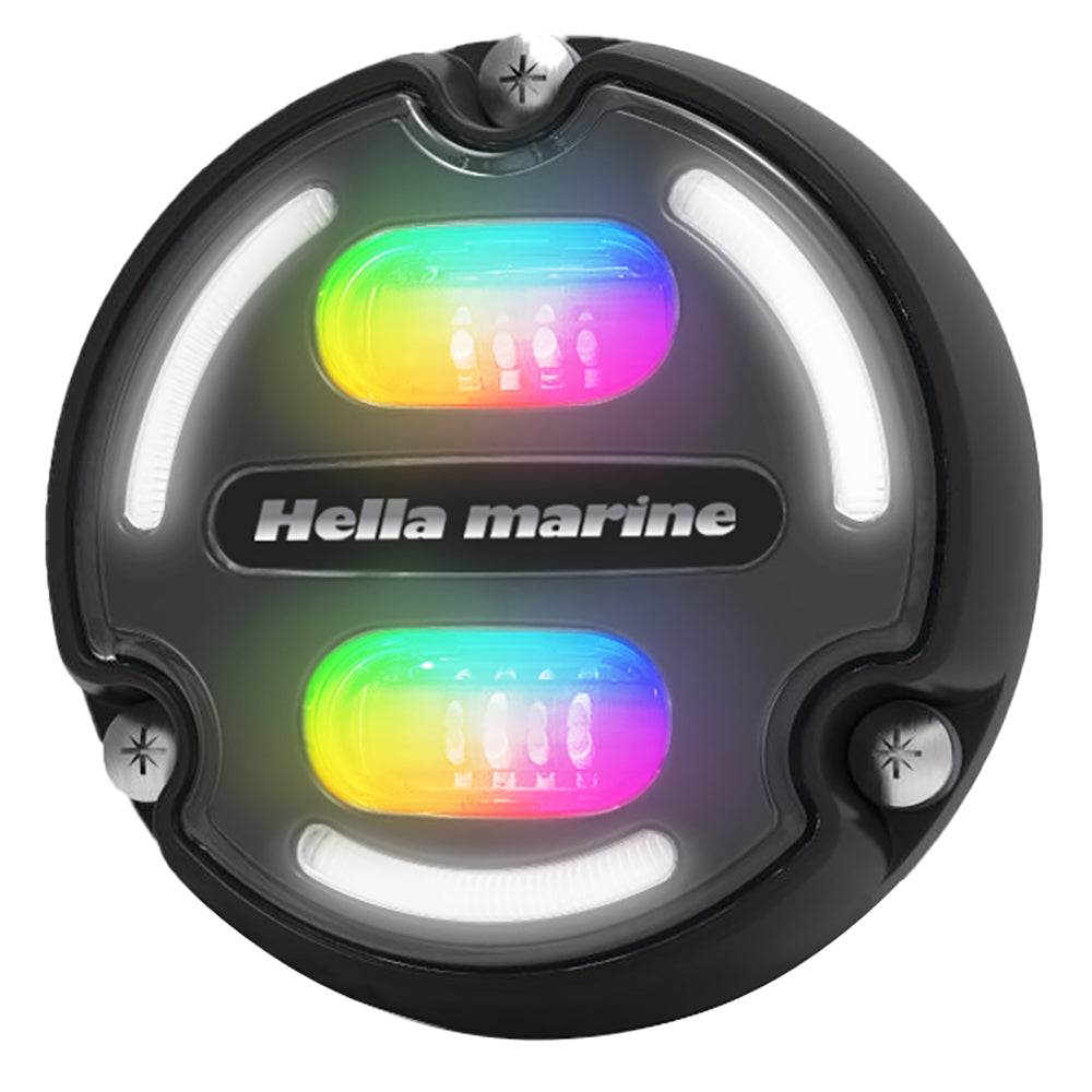 Hella Marine A2 RGB Underwater Light - 3000 Lumens - Black Housing - Charcoal Lens w/Edge Light [016148-001] - shopbulluna.com