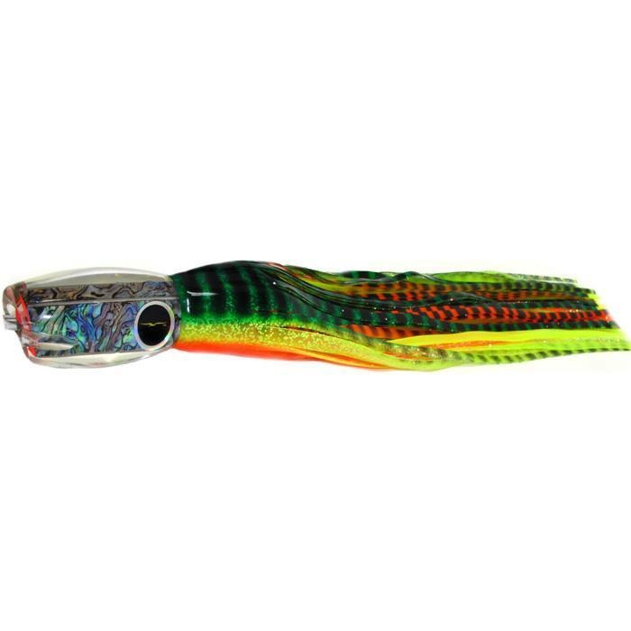 Black Bart Hawaiian Breakfast Medium Heavy Tackle Lure - Green Orange Tiger/Yellow Tiger - shopbulluna.com