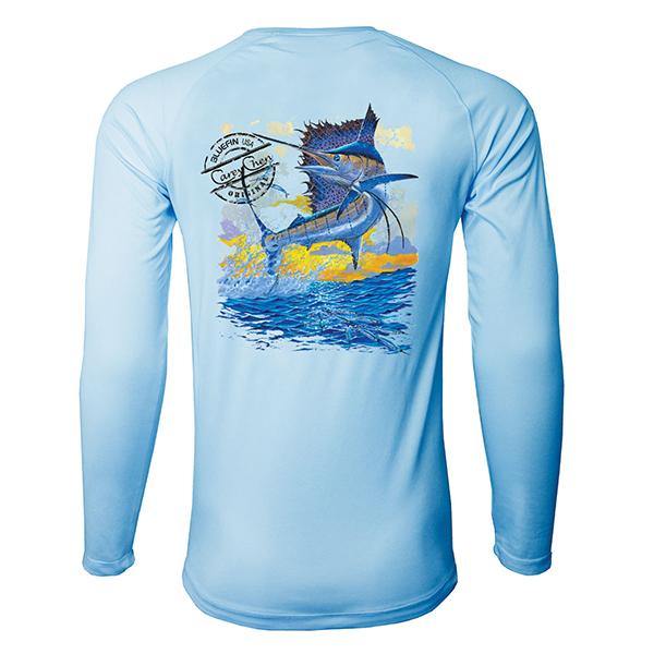 Bluefin USA Second Skin Light Blue Carey Chen Marlin On Sunset Long Sleeve Sun Shirt - shopbulluna.com