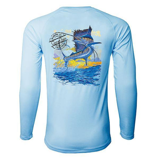 Bluefin USA Second Skin Light Blue Carey Chen Marlin On Sunset Long Sleeve Sun Shirt - shopbulluna.com