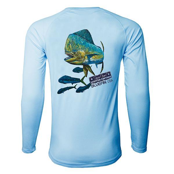 Bluefin USA Second Skin Light Blue Carey Chen Mahi Fish Long Sleeve Sun Shirt - shopbulluna.com