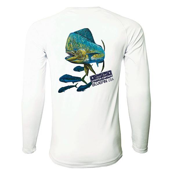 Bluefin USA Second Skin White Carey Chen Mahi Fish Long Sleeve Sun Shirt - shopbulluna.com