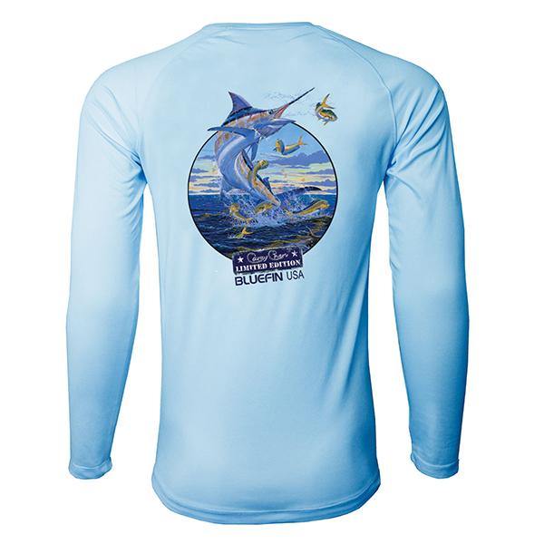 Bluefin USA Second Skin Light Blue Carey Chen Jumping Sailfish Long Sleeve Sun Shirt - shopbulluna.com