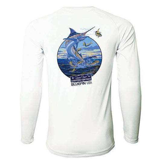 Bluefin USA Second Skin White Carey Chen Jumping Sailfish Long Sleeve Sun Shirt - shopbulluna.com