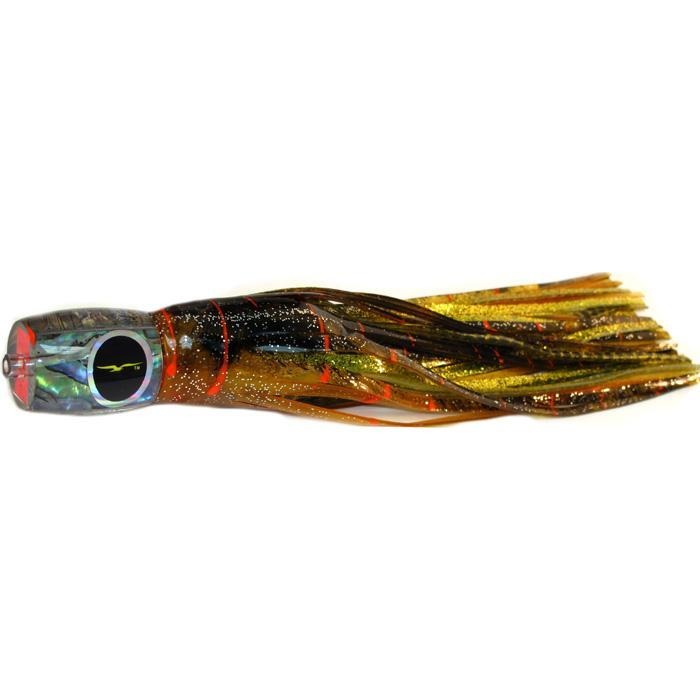 Black Bart Mahi Candy Medium Tackle Lure - Brown Gold Orange/Gold Dot - shopbulluna.com