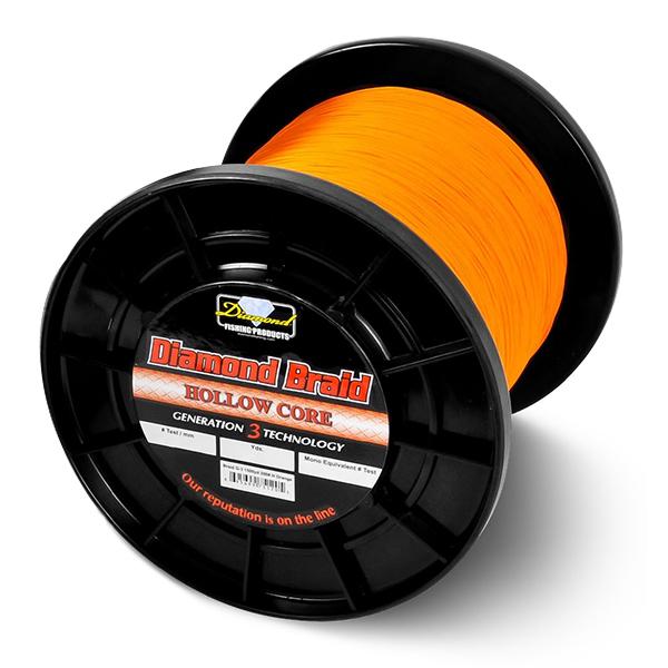 Momoi Diamond Gen 3 Braided Line - 60 Pounds 1500 Yards - Hollow Core - Orange - shopbulluna.com