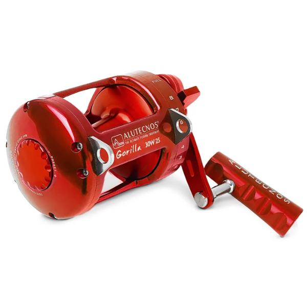 Alutecnos Albacore Gorilla 30 Wide Two Speed Reel - Red - shopbulluna.com