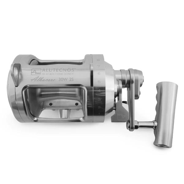 Alutecnos Albacore 30 Wide Two Speed Reel - Silver - shopbulluna.com