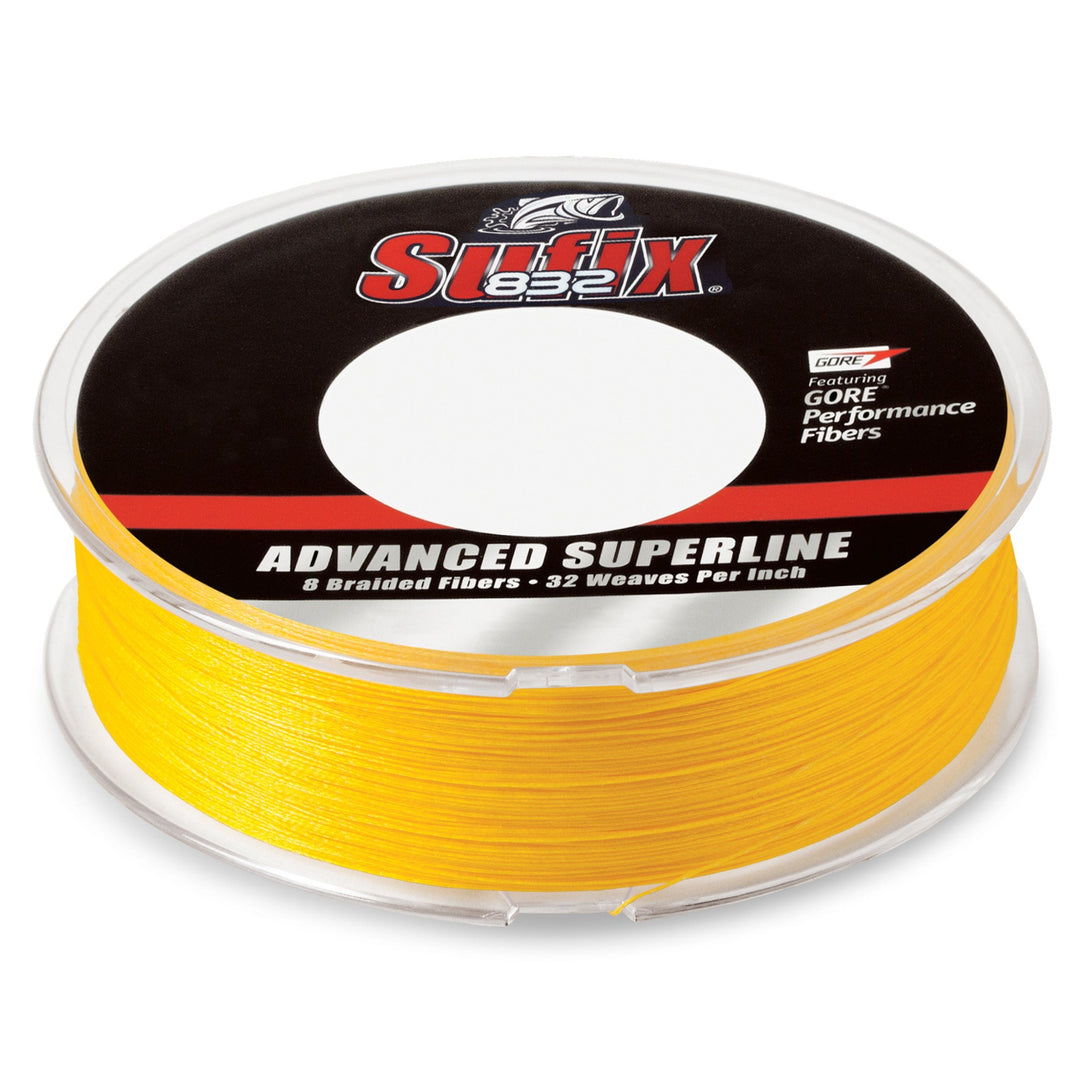 Sufix 832 Advanced Superline Braid - 80 Pounds 600 Yards - Hi-Vis Yellow - shopbulluna.com