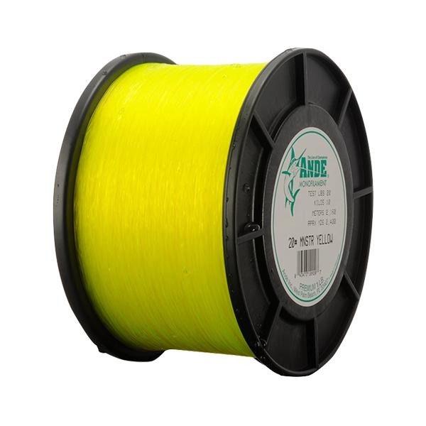 Ande Monster Monofilament Line 30 Pounds 3200 Yards - 2 Pound Spool - Yellow - shopbulluna.com