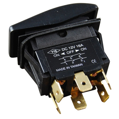 Marpac Euro-Style Rocker Switch - Non-Illuminated - 3 Position - On-Off-On, DPDT - shopbulluna.com