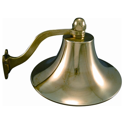 Marpac Heavy Cast Polished Brass Ship’s Bell - 8 Inch Diameter - 1-1/2 x 1-3/4 Inch Bracket - shopbulluna.com