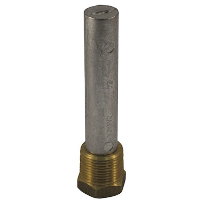 Metal Distributors Zinc Engine Anode with 1/2 Inch Brass Plug - Dia. 5/8 Inches - 2 Inch Long - shopbulluna.com