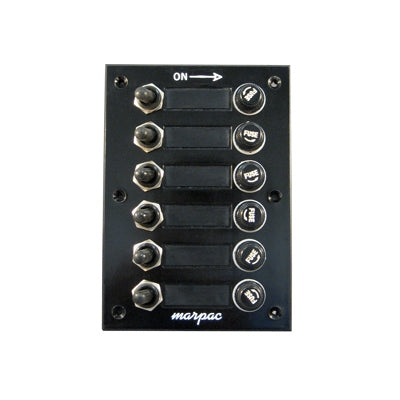 Marpac Switch Panel 6 Gang With Toggle Boot Seals - shopbulluna.com