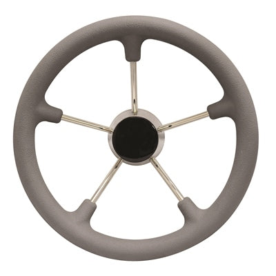 Marpac Stainless Steel Destroyer Black Composite Center Cap Steering Wheel With Gray Foam Foam Grip - 15-1/2 Inch Diameter - shopbulluna.com