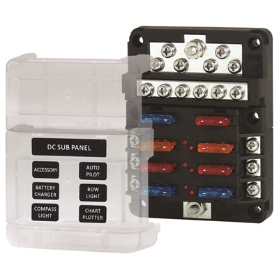 Marpac ATP/ATO/ATC Fuse Blocks - 6 Gang - Storage for 2 Spare Fuses - shopbulluna.com