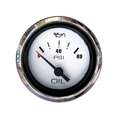 Marpac Premier Elite Domed Oil Pressure Gauge with Stainless Bezel - 80 PSI - 2-1/16 Inches - shopbulluna.com