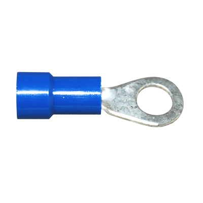 Marpac Vinyl Ring Tongue Terminals - 16-14 AWG - #3/8 - Blue - Package Of 5 - shopbulluna.com