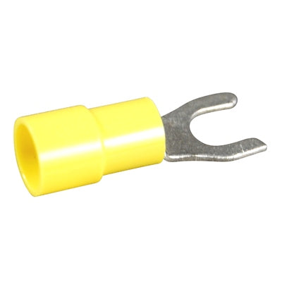 Marpac Vinyl Spade Fork Connectors - 12-10 AWG - #10 - Yellow - Package Of 6 - shopbulluna.com