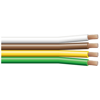 Marpac Bonded Parallel Wire - 4-Conductor - 14 Gauge - White/Brown/Yellow/Green - 100 Feet - shopbulluna.com